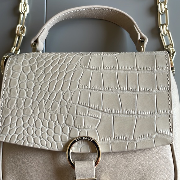 NWT Ted Baker Loop and Tab Grainy Mini Crossbody Taupe - Picture 6 of 13